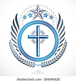Classy emblem, vector heraldic Coat of Arms.