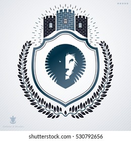Classy emblem, vector heraldic Coat of Arms.