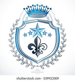 Classy emblem, vector heraldic Coat of Arms.