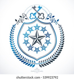 Classy emblem, vector heraldic Coat of Arms.