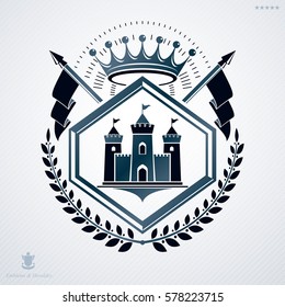 Classy emblem, vector heraldic Coat of Arms.