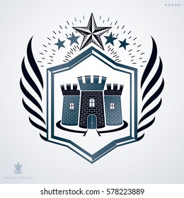 Classy emblem, vector heraldic Coat of Arms.