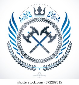 Classy emblem, vector heraldic Coat of Arms.