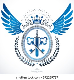 Emblema clásico, vector heráldico Escudo de armas.
