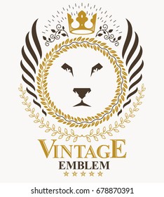Classy emblem, vector heraldic Coat of Arms.