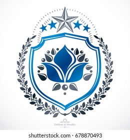 Classy emblem, vector heraldic Coat of Arms.