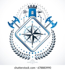 Classy emblem, vector heraldic Coat of Arms.