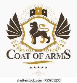 Classy emblem, vector heraldic Coat of Arms.