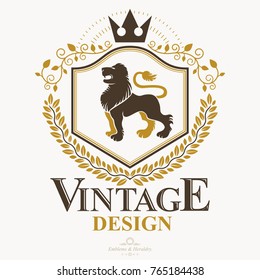 Classy emblem, vector heraldic Coat of Arms.