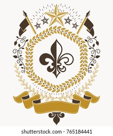 Classy emblem, vector heraldic Coat of Arms.