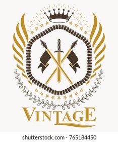 Classy emblem, vector heraldic Coat of Arms.