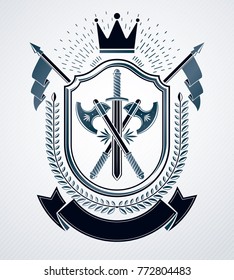 Classy emblem, vector heraldic Coat of Arms.