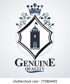 Classy emblem, vector heraldic Coat of Arms.