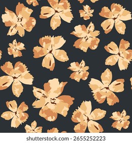 Elegantes florales nahtloses Muster. Überall Blumen-Hintergrund-Idee für Textil, Heimtextil, Banner, Poster, Schablone, Broschüre, Teppich und Teppiche, Damenbekleidung, Geschenkverpackung, Keramik.