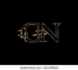 Classy Gold Letter C N Cn Stock Vector Royalty Free 1611398323
