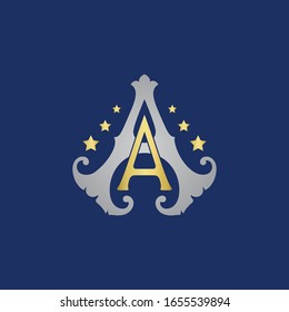 Classy Gold Letter A and V Logo Icon . Initial Letter A and V Design Vector Luxury Gold Color. Print monogram initials stamp line art sign symbol.
