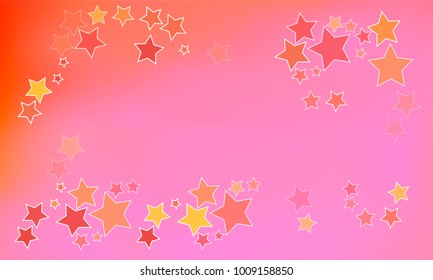 Classy and Great Looking Blue, Yellow, Orange and Pink Stars on Pink Gradient Background