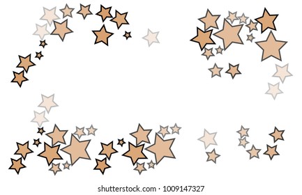 Classy and Great Looking Brown Stars with Black Border on White Background