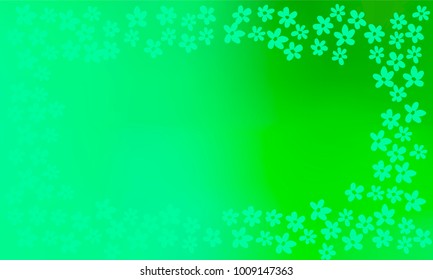 Classy and Great Looking Small Blue Flowers on Green and Blue Gradient Background