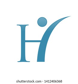 Classy H Initial Letter Abstract Figure Design