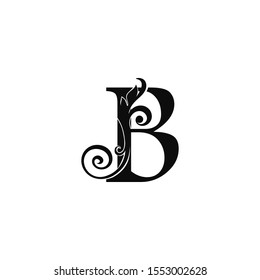 Classy Initial letter B vintage Logo Icon. Design Concept Monocrome vintage Logo Icon black color  recomended for boutique,restaurant, wedding service, hotel or business identity.