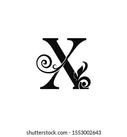 Classy Initial letter X vintage Logo Icon. Design Concept Monocrome vintage Logo Icon black color  recomended for boutique,restaurant, wedding service, hotel or business identity.