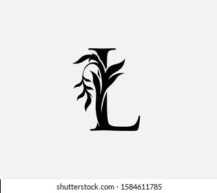 Classy L Letter Luxury Logo. Initial  L With Floral Shape design perfect for fashion, Jewelry, Beauty Salon, Hotel, Cosmetics, Spa, Resort and Restaurant Logo Icon. 
