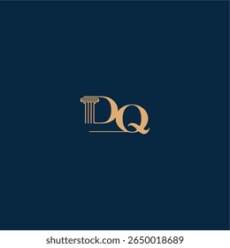 classy law logo DQ concept of elegant attorney design with monogram and pillar letter