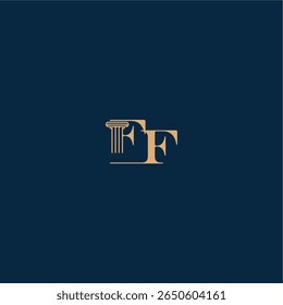 classy law logo FF concept of elegant attorney design with monogram and pillar letter