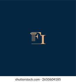 classy law logo FI concept of elegant attorney design with monogram and pillar letter