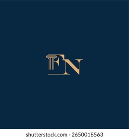 classy law logo FN concept of elegant attorney design with monogram and pillar letter
