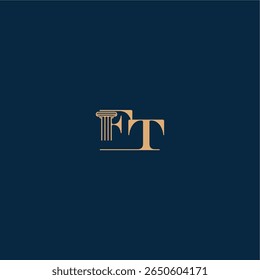 classy law logo FT concept of elegant attorney design with monogram and pillar letter
