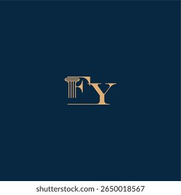 classy law logo FY concept of elegant attorney design with monogram and pillar letter