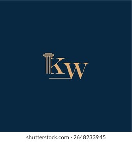 classy law logo with monogram and pillar letter concept of elegant attorney design KW