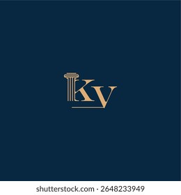 classy law logo with monogram and pillar letter concept of elegant attorney design KV
