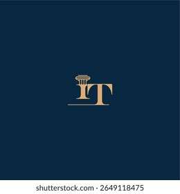 classy law logo with monogram and pillar letter concept of elegant attorney design IT