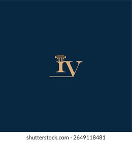 classy law logo with monogram and pillar letter concept of elegant attorney design IV