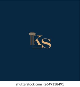 logotipo de lei classy com monograma e conceito de letra pilar de elegante design advogado KS