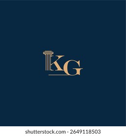classy law logo with monogram and pillar letter concept of elegant attorney design KG