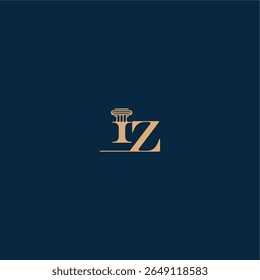 classy law logo with monogram and pillar letter concept of elegant attorney design IZ