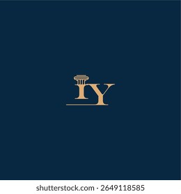 classy law logo met monogram en pilaar letter concept van elegante advocaat ontwerp IY