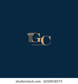 classy law logo with monogram and pillar letter concept of elegant attorney design GC