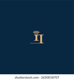 classy law logo with monogram and pillar letter concept of elegant attorney design II
