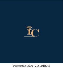 classy law logo with monogram and pillar letter concept of elegant attorney design IC