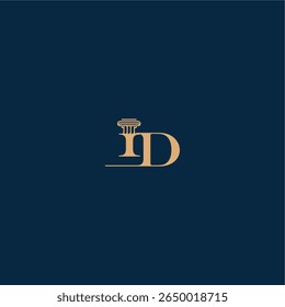 classy law logo with monogram and pillar letter concept of elegant attorney design ID