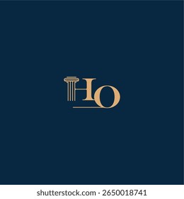classy law logo with monogram and pillar letter concept of elegant attorney design HO