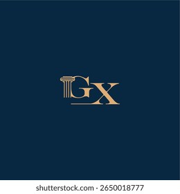 classy law logo with monogram and pillar letter concept of elegant attorney design GX