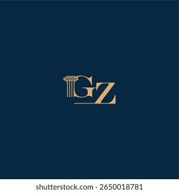 classy law logo with monogram and pillar letter concept of elegant attorney design GZ