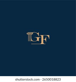 classy law logo with monogram and pillar letter concept of elegant attorney design GF