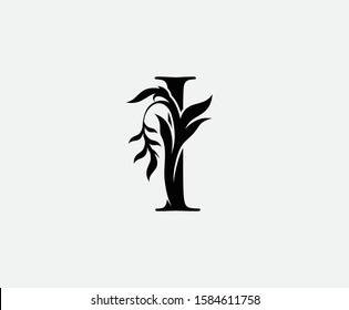 Classy I Letter Luxury Logo. Initial  I With Floral Shape design perfect for fashion, Jewelry, Beauty Salon, Hotel, Cosmetics, Spa, Resort and Restaurant Logo Icon. 